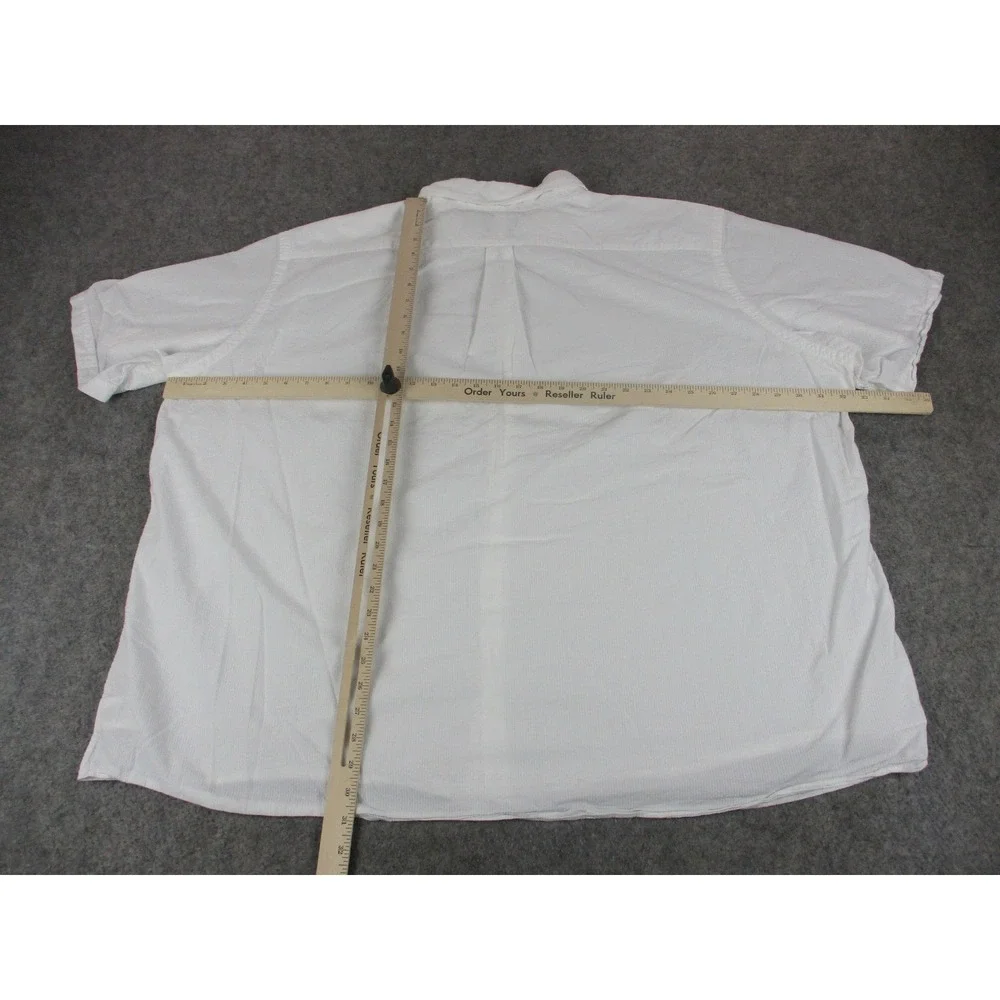 Polo Ralph Lauren Shirt Mens 4XB White RL Untucked Seersucker Button Down Pony